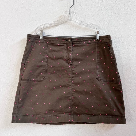 Boden khaki pink dot skirt - Picture 1 of 7